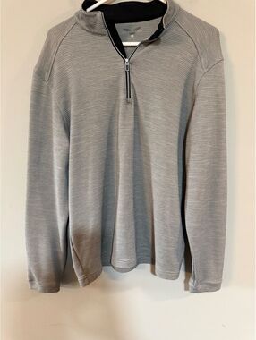 Cypress Club Men's Light Gray Quarter Zip Pullover Size L
